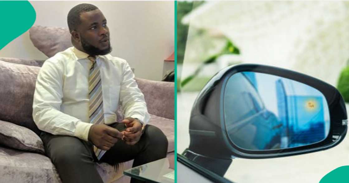 Nigerian man cries out after an unknown person stole his side mirror.