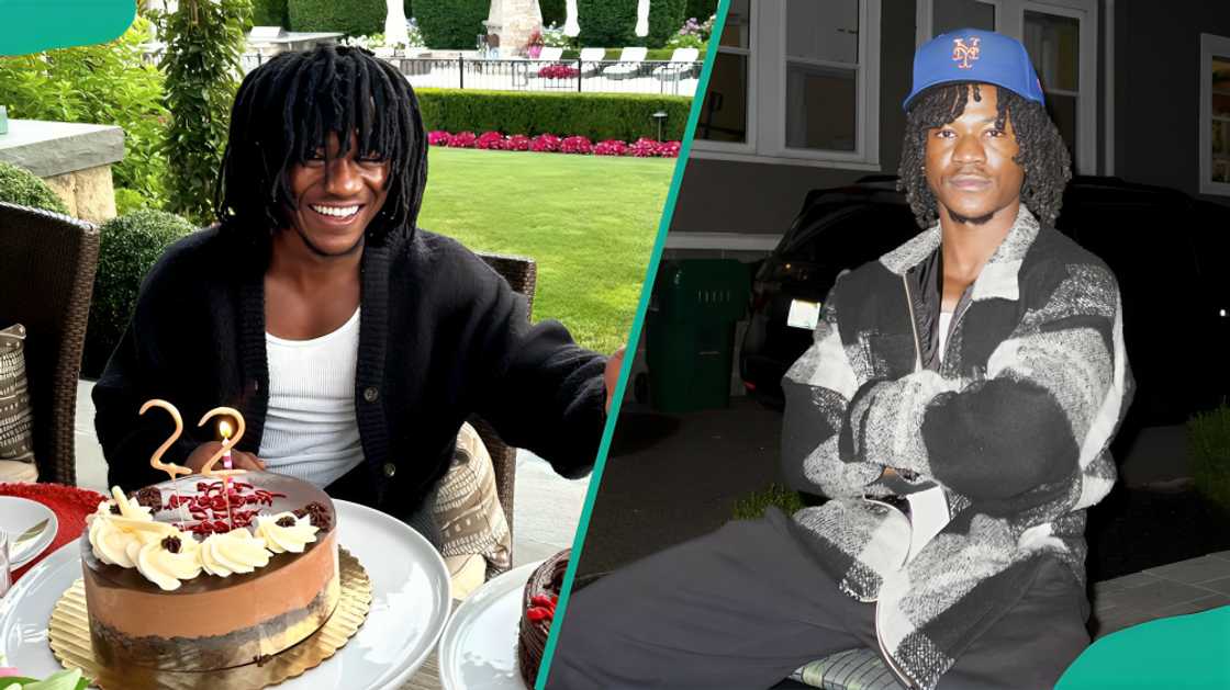 Abraham Nii Attah with his birthday cake. Abraham Nii Attah with his birthday cake.