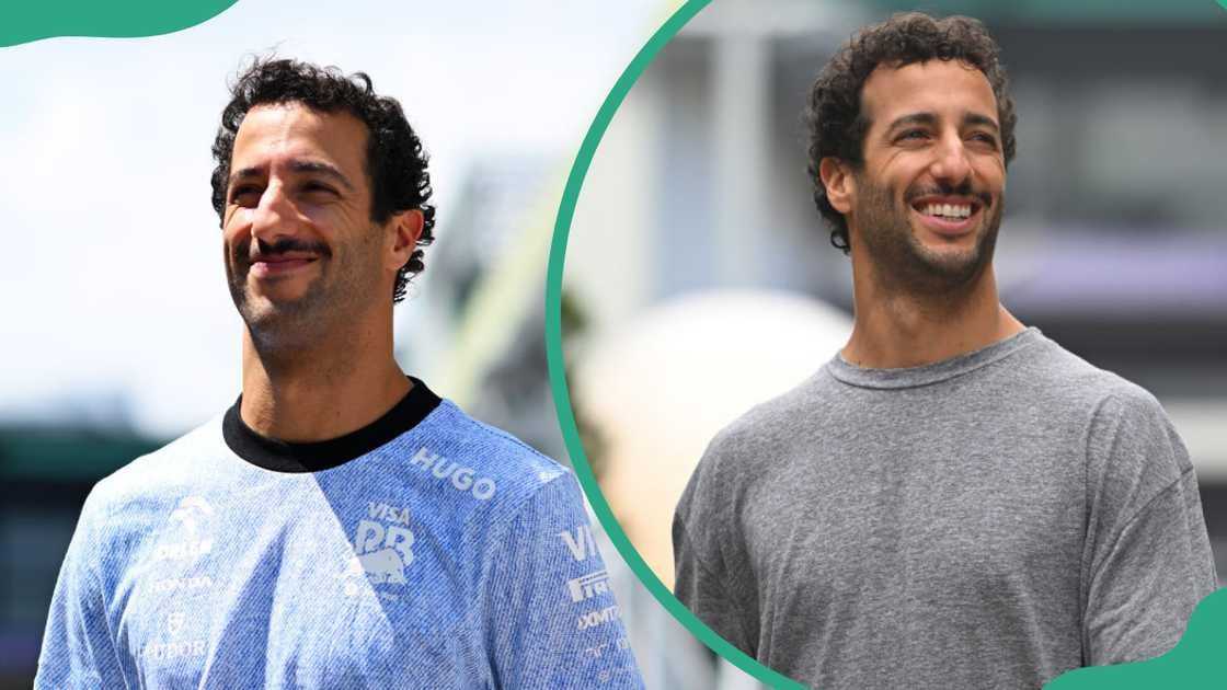 Daniel Ricciardo at Marina Bay Street Circuit in Singapore, Singapore (L). Daniel at Marina Bay Street Circuit in Singapore, Singapore (R).