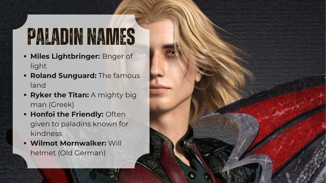 Awesome male paladin name Awesome male paladin name