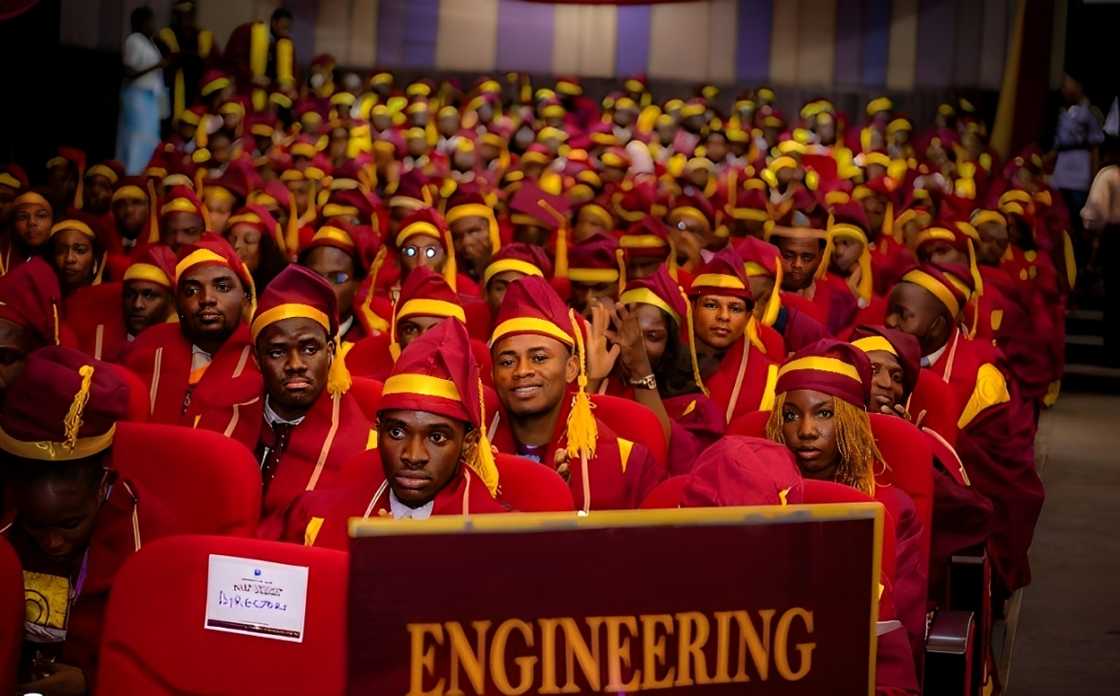 Engineering students during graduation