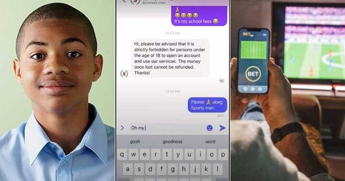 16-year-old loses school fees to sports betting, begs for refund 16-year-old loses school fees to sports betting, begs for refund