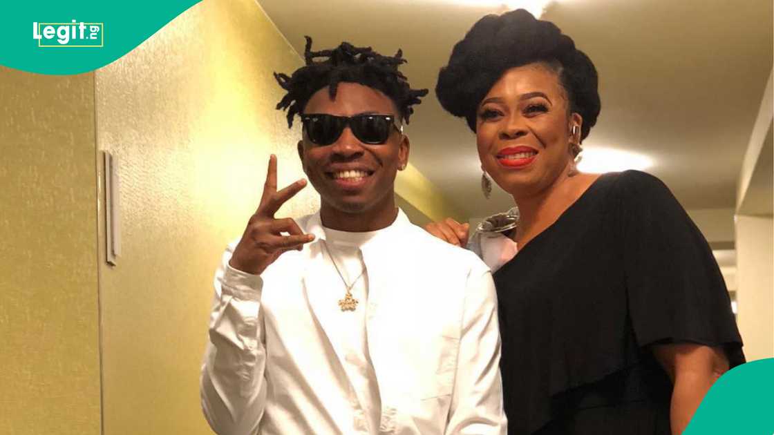 Mayorkun and his mom Toyin Adewale Mayorkun and his mom Toyin Adewale