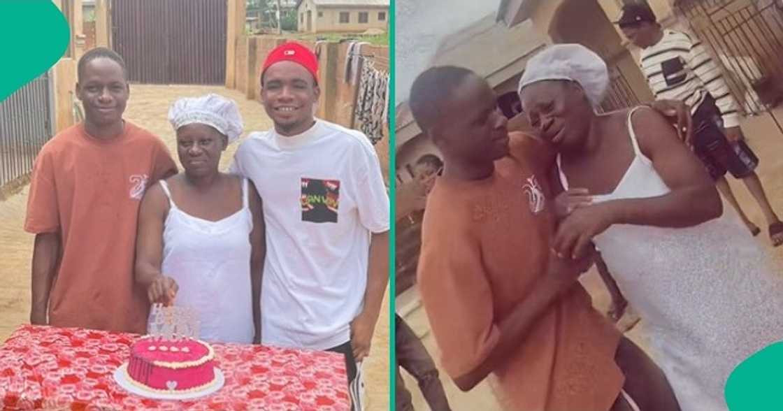 Nigerian mother in tears as her son finally gifts her what she needed many years ago. Nigerian mother in tears as her son finally gifts her what she needed many years ago.
