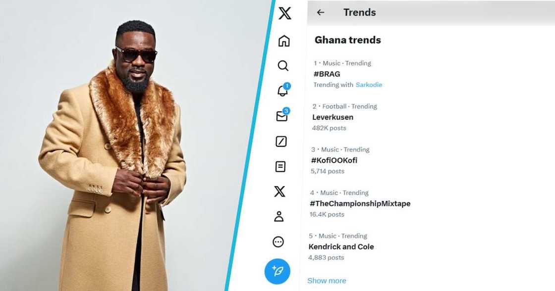 Sarkodie's Brag song trends Sarkodie's Brag song trends