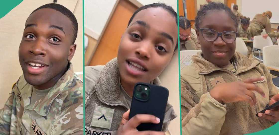 Young people in the US Army. Young people in the US Army.