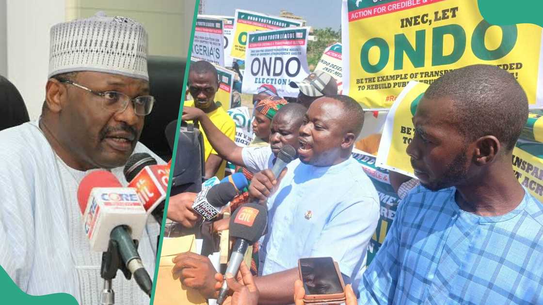 Ondo guber: Protests rocks INEC HQ in Abuja, video emerges