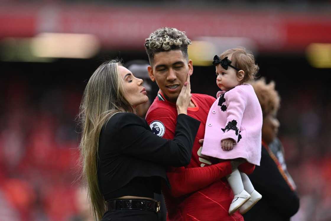 Roberto Firmino with wife and daughter Roberto Firmino with wife and daughter