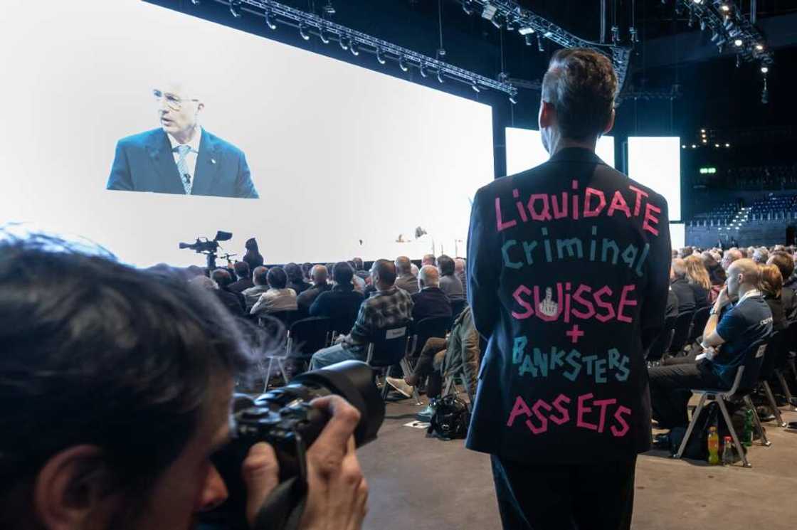 Many were angry at the final shareholders meeting of Credit Suisse on Monday and had called on the government to cancel bonuses handed to top executives Many were angry at the final shareholders meeting of Credit Suisse on Monday and had called on the government to cancel bonuses handed to top executives