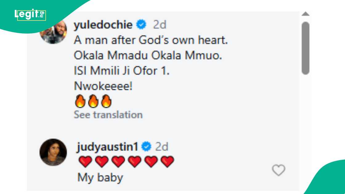 Judy Austin publicly showed Yul Edochie affection online. Judy Austin publicly showed Yul Edochie affection online.