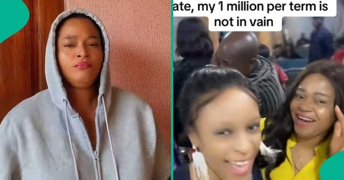 Mum rejoices, says her N1 million per term fees on daughter did not go to waste. Mum rejoices, says her N1 million per term fees on daughter did not go to waste.