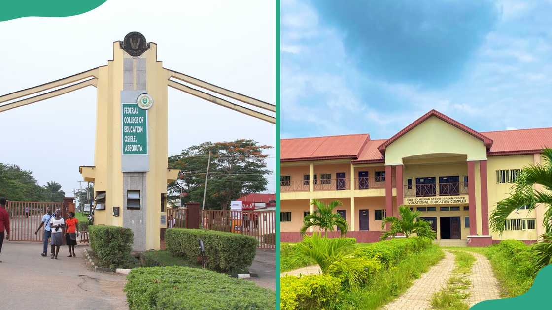 The collage entrance gate and a building in the school compound. The collage entrance gate and a building in the school compound.