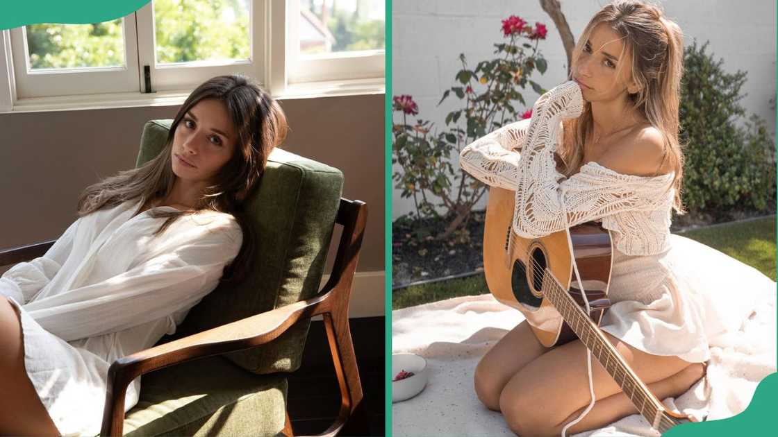 American TikToker Sadie McKenna with a guitar American TikToker Sadie McKenna with a guitar