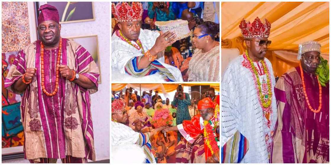 Guru Maharaji, Davido's uncle, Dele Momodu's chieftaincy installation ceremony in Iwo Guru Maharaji, Davido's uncle, Dele Momodu's chieftaincy installation ceremony in Iwo