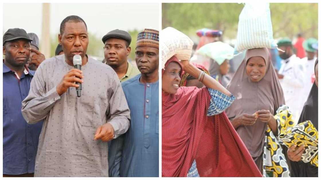 Zulum ya gwangwaje 'yan gudun hijirar Monguno da N275m, kayan abinci, sutura Zulum ya gwangwaje 'yan gudun hijirar Monguno da N275m, kayan abinci, sutura