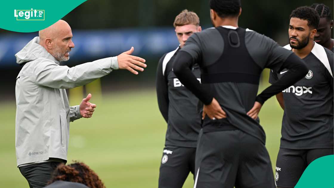 Enzo Maresca, Cole Palmer, Reece James, Levi Colwill, Cobham, Chelsea. Enzo Maresca, Cole Palmer, Reece James, Levi Colwill, Cobham, Chelsea.