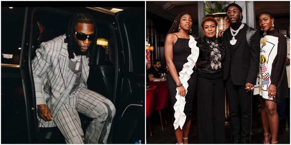 Burna Boy, Boy Burna Boy with mum and two sisters