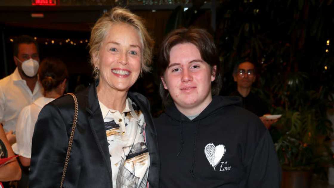Sharon Stone and Quinn Kelly Stone in Hollywood, California. Sharon Stone and Quinn Kelly Stone in Hollywood, California.