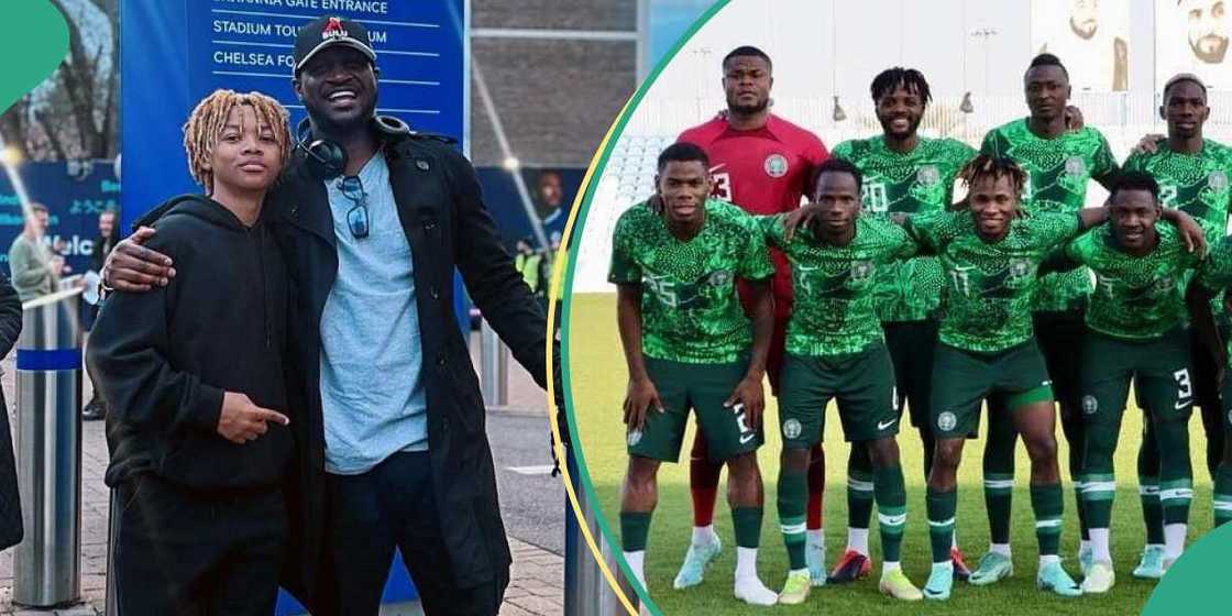 Peter Okoye's son, Cameron, reacts to Super Eagles defeat at AFCON 2023. Peter Okoye's son, Cameron, reacts to Super Eagles defeat at AFCON 2023.