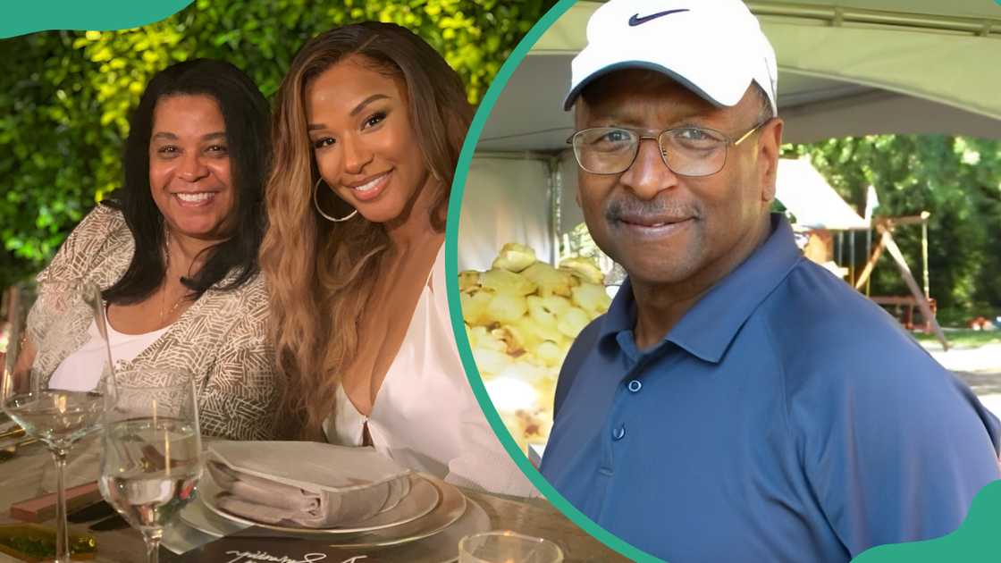 Savannah James and her mom at a restaurant (L) Savannah's dad at a foodie shop (R)