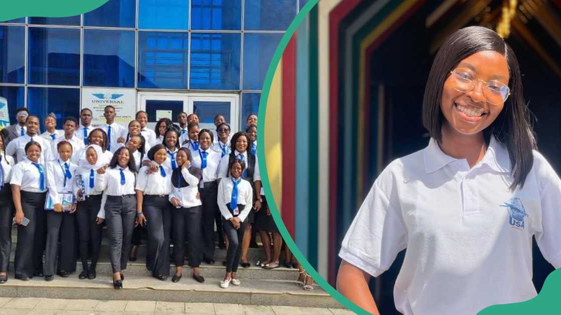 The Universal School of Aviation's students take a photo The Universal School of Aviation's students take a photo