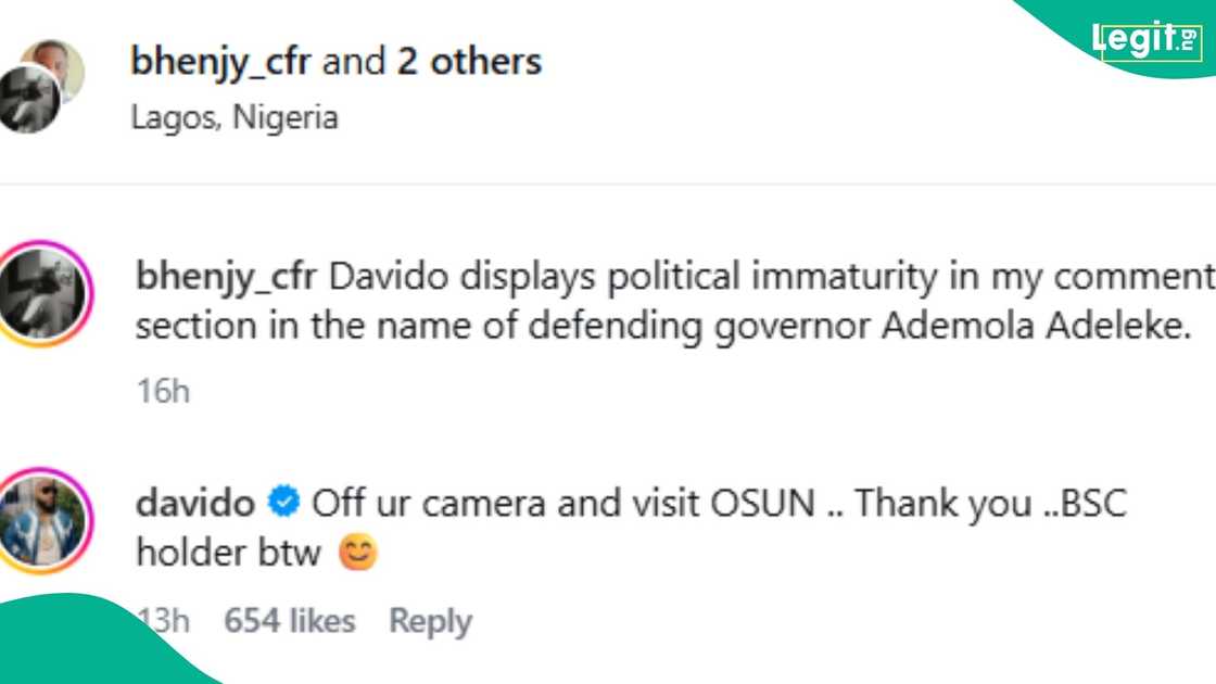 Instagram user slams Davido's response to Osun State critics, comparing him to Speed Darlington Instagram user slams Davido's response to Osun State critics, comparing him to Speed Darlington