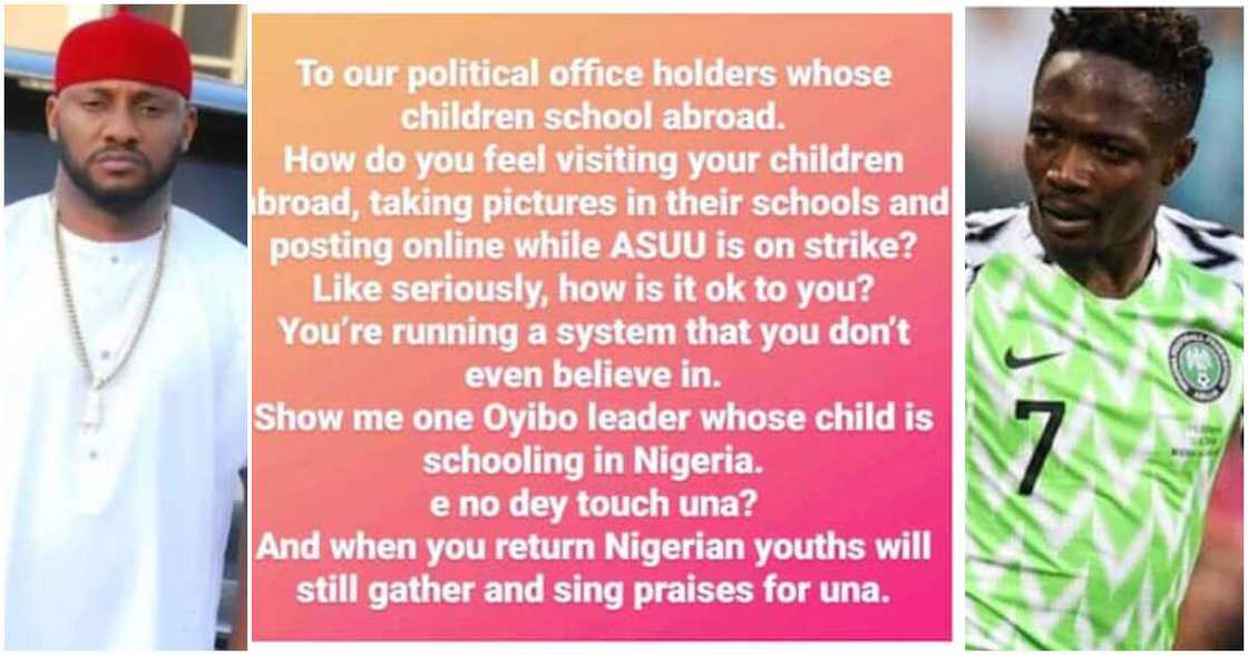 Yul Edochie, Ahmed Musa, ASUU strike Yul Edochie, Ahmed Musa, ASUU strike