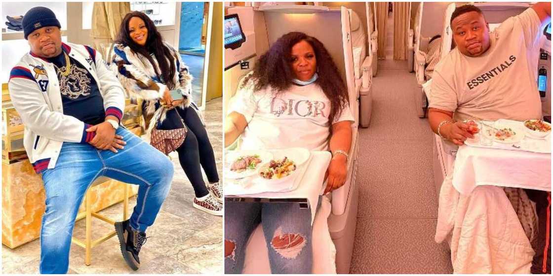 Cubana Chiefpriest and wife jet out to Dubai ahead of her birthday (photo) Cubana Chiefpriest and wife jet out to Dubai ahead of her birthday (photo)