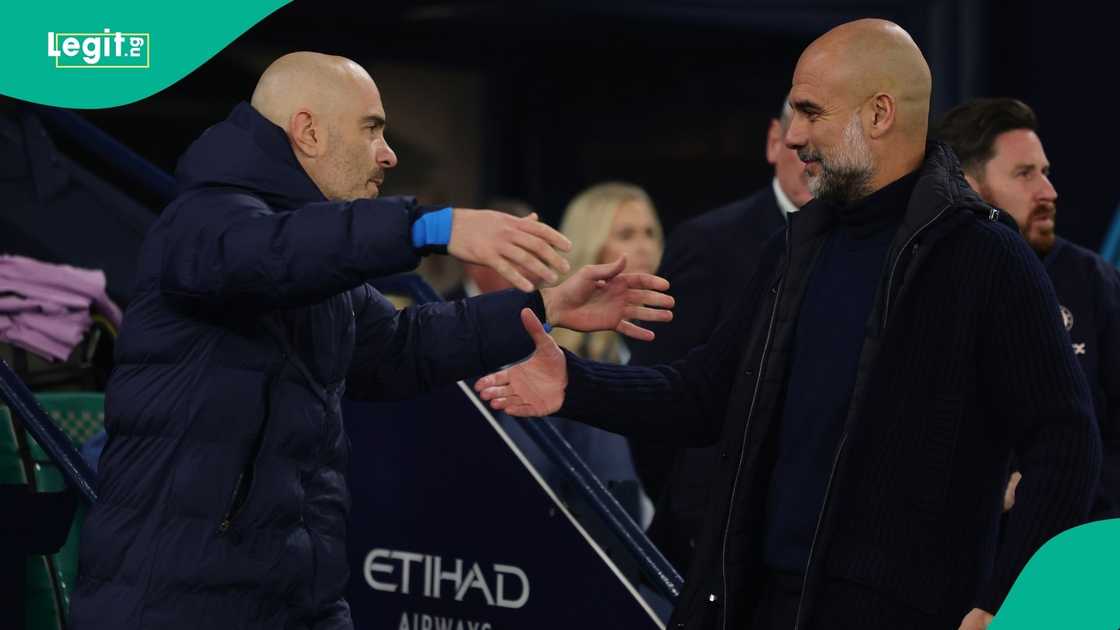 Enzo Maresca, Pep Guardiola, Manchester City, Football, Europe, Premier League. Enzo Maresca, Pep Guardiola, Manchester City, Football, Europe, Premier League.