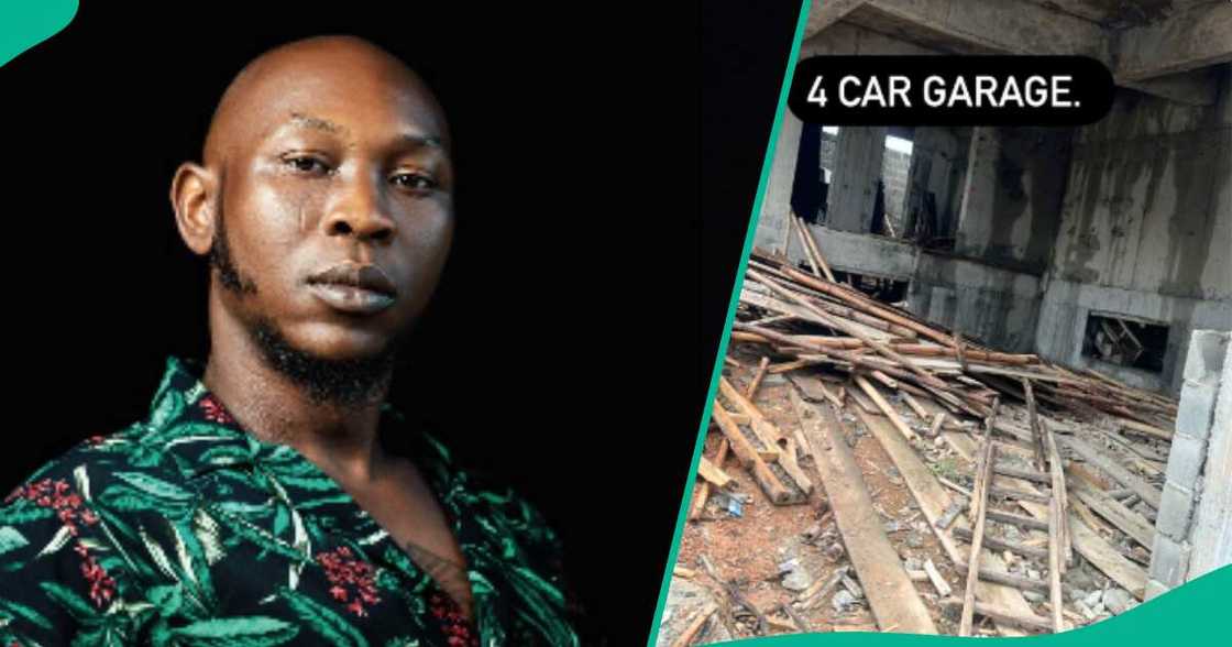 Seun Kuti shows off uncompleted mansion as critics call him poor.