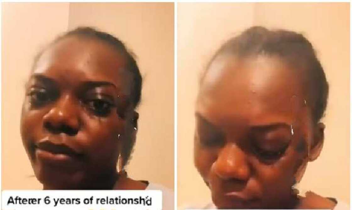 Lady cries emotionally after being dumped by her man of 6 years. Lady cries emotionally after being dumped by her man of 6 years.