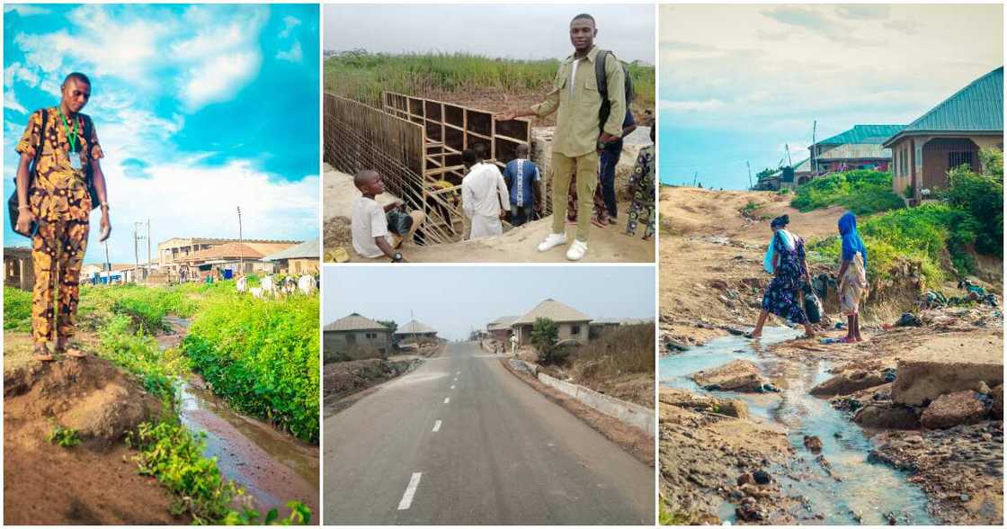 Corps member brings joy to community with bad road, helps them get it fixed Corps member brings joy to community with bad road, helps them get it fixed