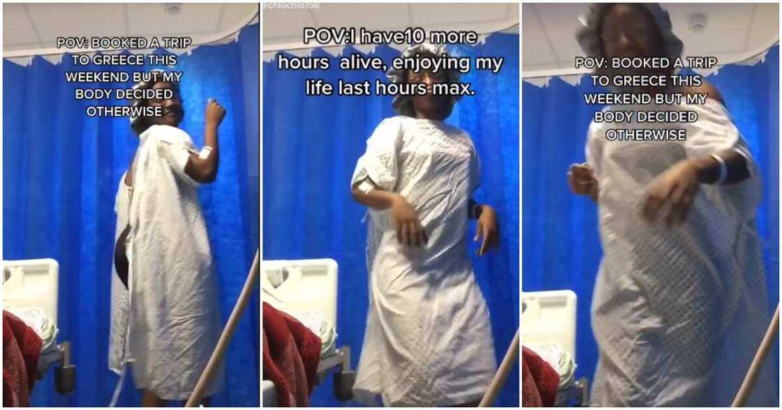 Greece, 10 more hours to live, surgery gown, hospital dance video, lady in hospital Greece, 10 more hours to live, surgery gown, hospital dance video, lady in hospital