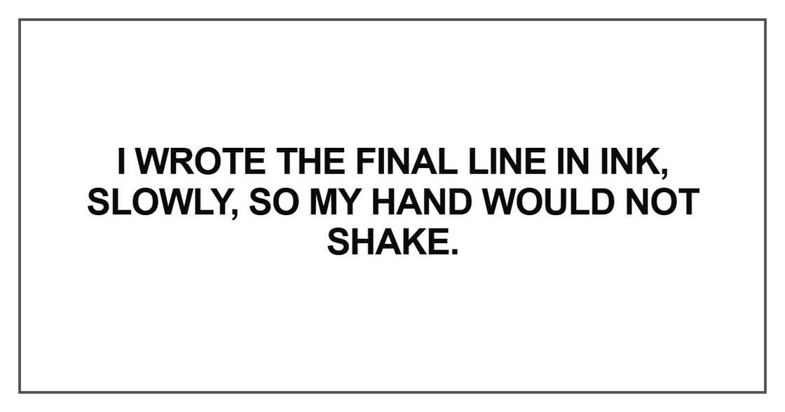 I wrote the final line in ink