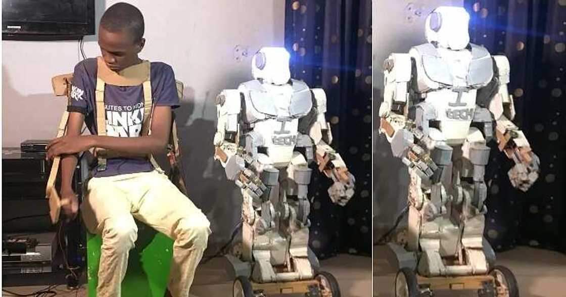Nigerian boy, robot Nigerian boy, robot