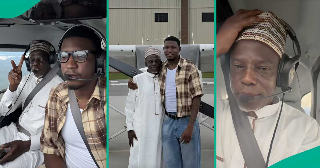 Nigerian pilot flies with his father on Father's Day.
