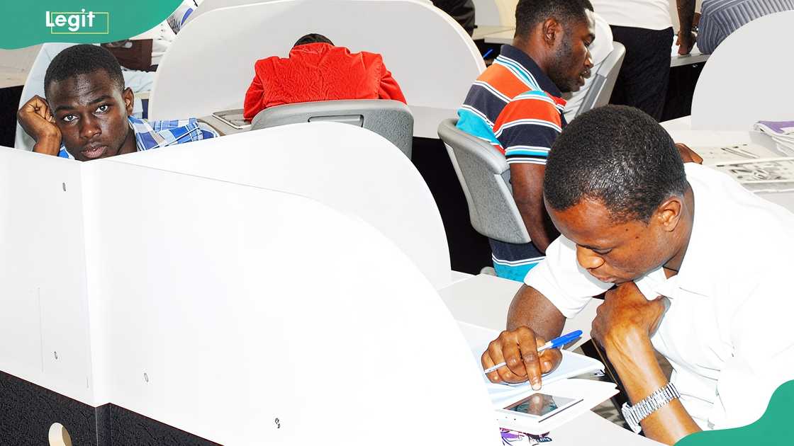 Students studying at Federal University Dutsin-Ma library