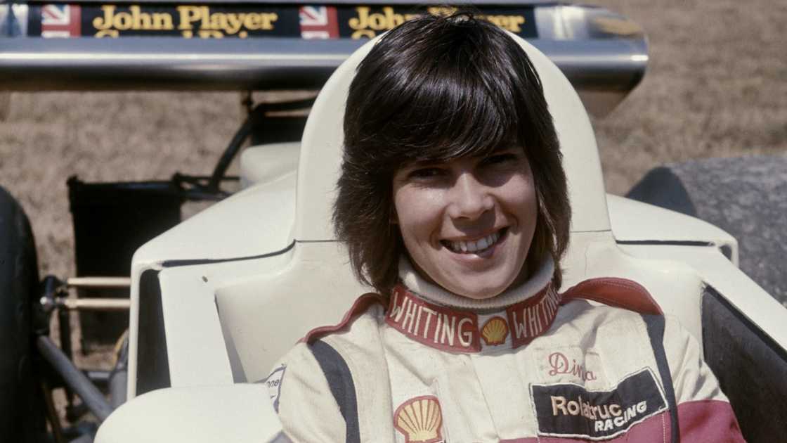 Divina Galica sits aboard the Shell Sport Whiting Surtees TS16 Ford Cosworth DFV 3.0 V8 Divina Galica sits aboard the Shell Sport Whiting Surtees TS16 Ford Cosworth DFV 3.0 V8
