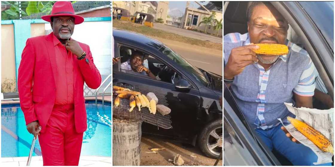 Actor Kanayo buys corn in Abuja. Actor Kanayo buys corn in Abuja.