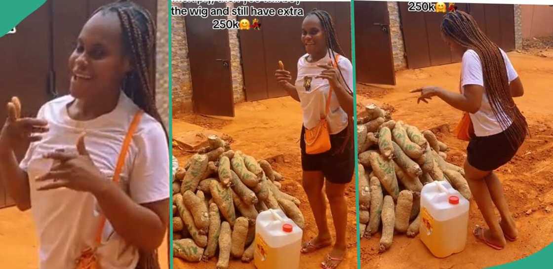 Lady who bought yam for sale. Lady who bought yam for sale.