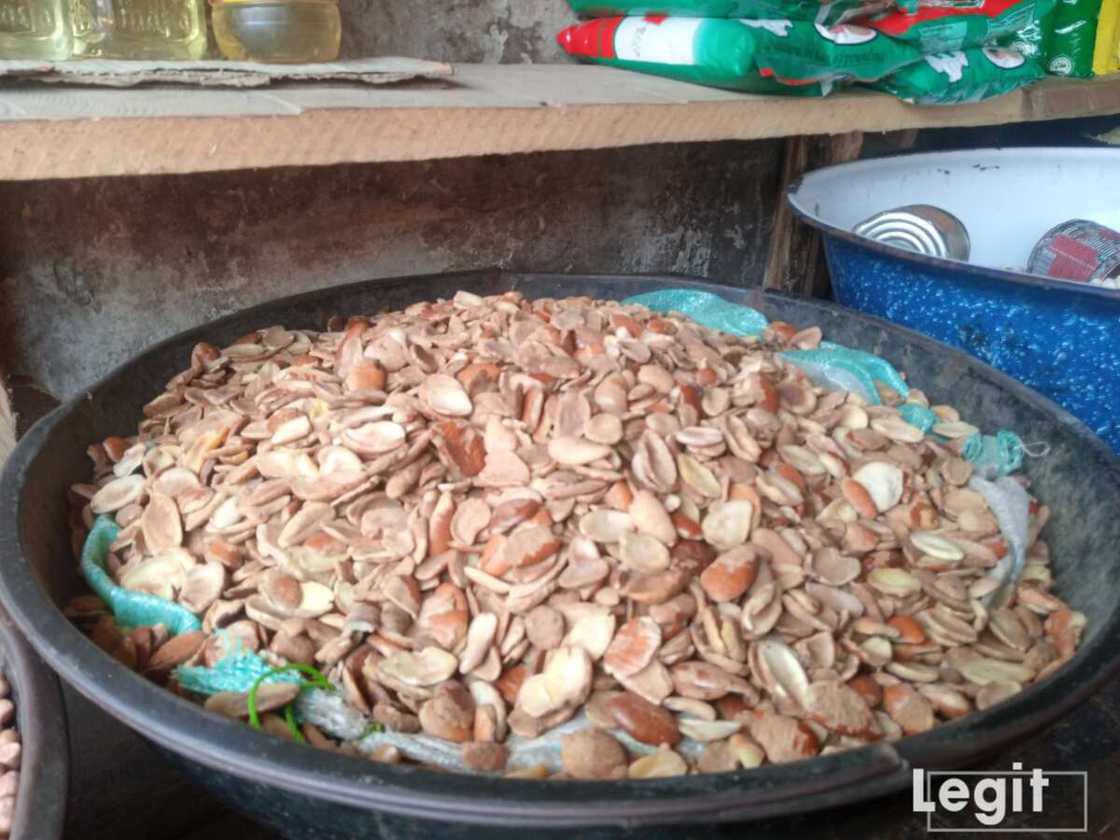 The demand for ogbono is at a balanced level despite its cost price. Photo credit: Esther Odili