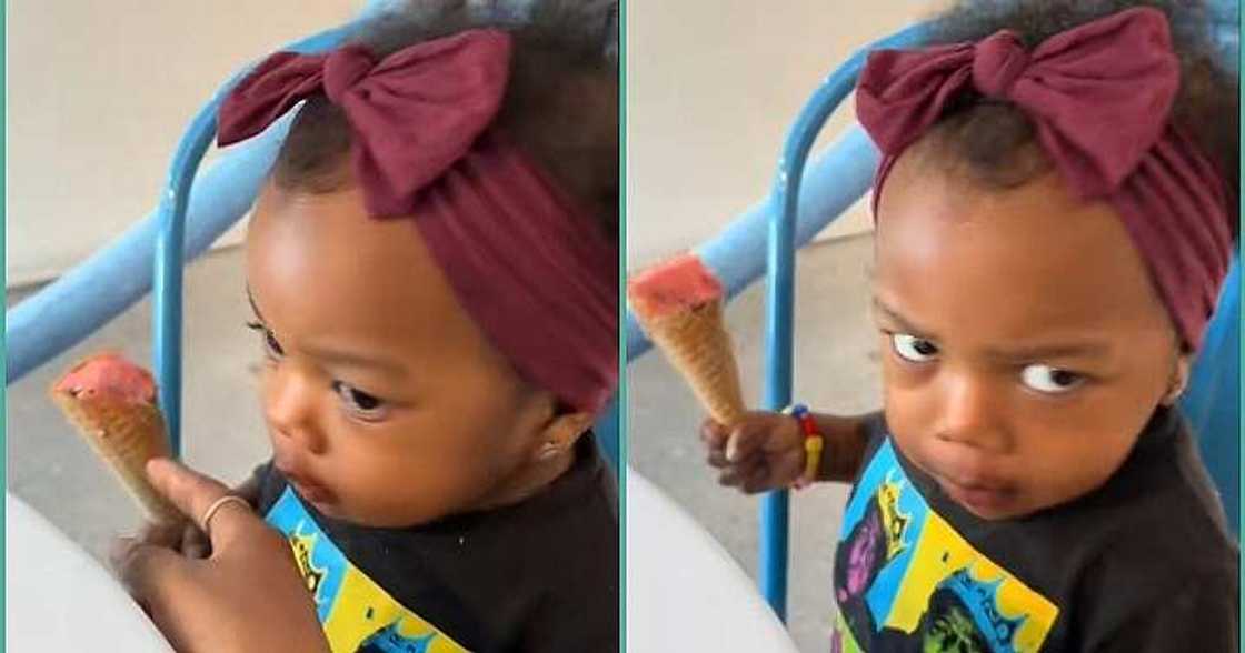 Little girl rudely refuses to share her ice cream with mum, screams No Little girl rudely refuses to share her ice cream with mum, screams No