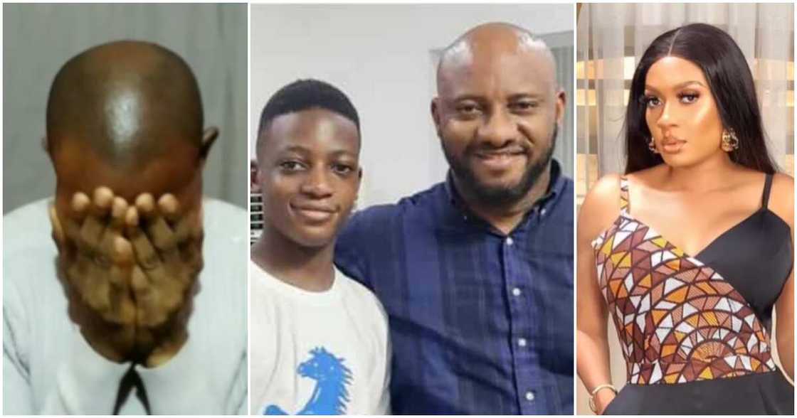 Actor Uche Maduagwu with Yul edochie, wife and their late son Actor Uche Maduagwu with Yul edochie, wife and their late son