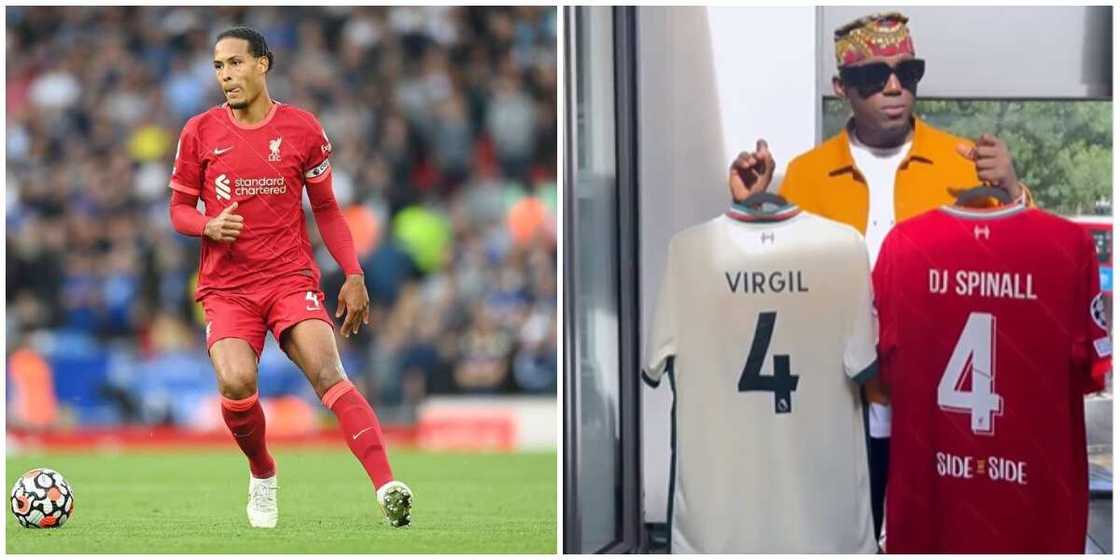 DJ Spinall happy as Liverpool player Virgil Van Dijk sends him customised jerseys DJ Spinall happy as Liverpool player Virgil Van Dijk sends him customised jerseys