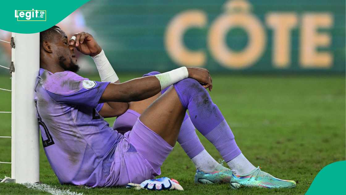 Stanley Nwabali, Super Eagles, Nigeria, Stade Olympique Alassane Ouatarra, Abidjan, Ivory Coast, AFCON 2023. Stanley Nwabali, Super Eagles, Nigeria, Stade Olympique Alassane Ouatarra, Abidjan, Ivory Coast, AFCON 2023.