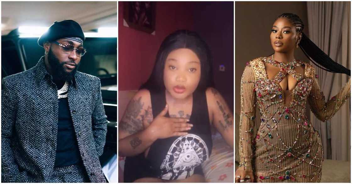 Actress Esther Sky, Davido and Sophia Momodu drama