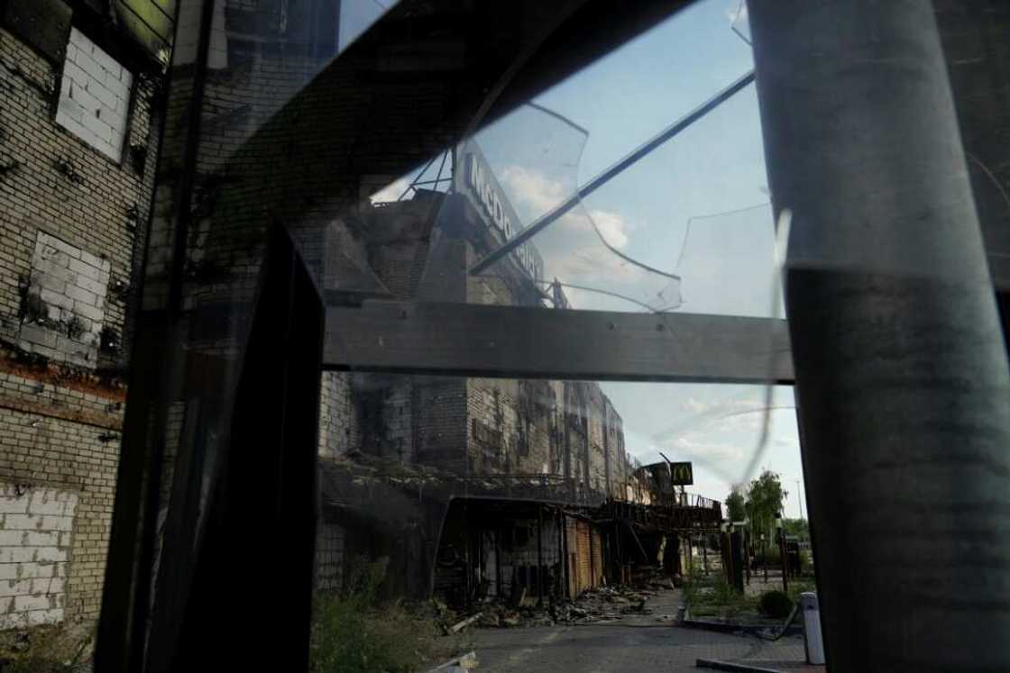 A view of the destroyed Fabrika shopping mall in the southern city of Kherson on July 20, 2022 A view of the destroyed Fabrika shopping mall in the southern city of Kherson on July 20, 2022