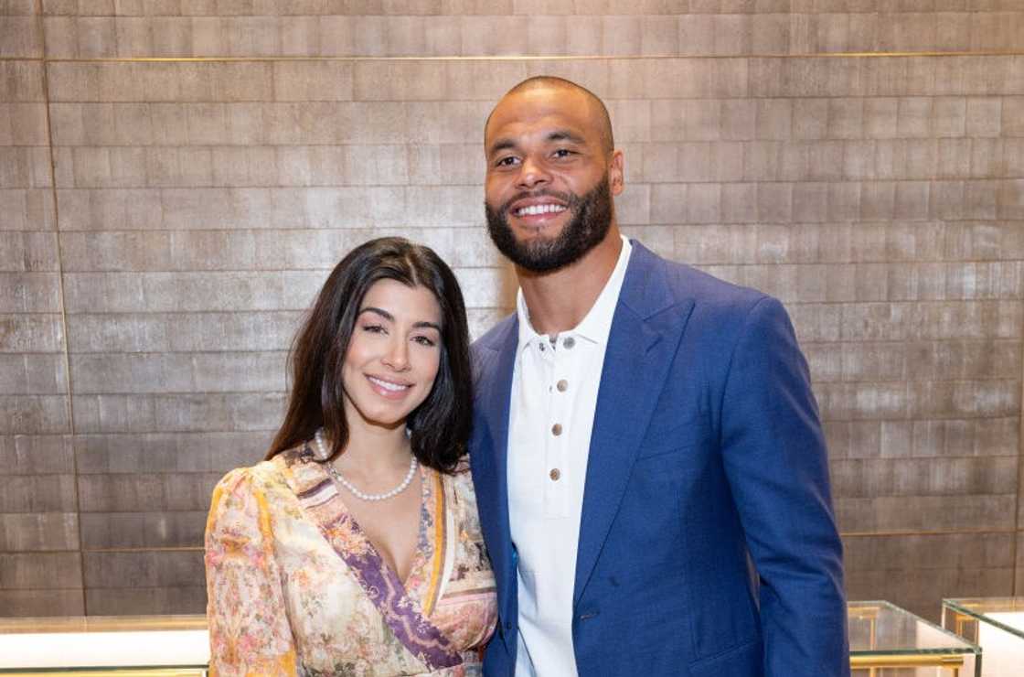 Dallas Cowboys Dak Prescott and Sarah Jane Ramos pose at David Yurman Dallas Cowboys Dak Prescott and Sarah Jane Ramos pose at David Yurman