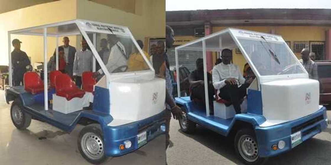 Engineer Pius Nwosu has constructed the first electric car at the Federal Polytechnic, Nekede, Imo State Engineer Pius Nwosu has constructed the first electric car at the Federal Polytechnic, Nekede, Imo State