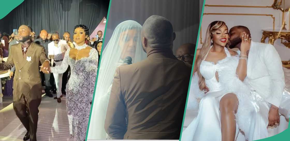 Emotional moment Chioma and Davido exchanged marital vows to each other
